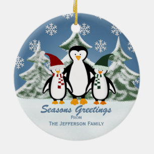 Personalizado: Enfeites de natal da Família Pengu