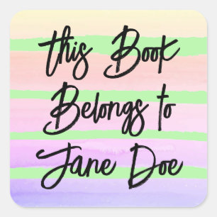 Personalizado este livro pertence a autocolantes