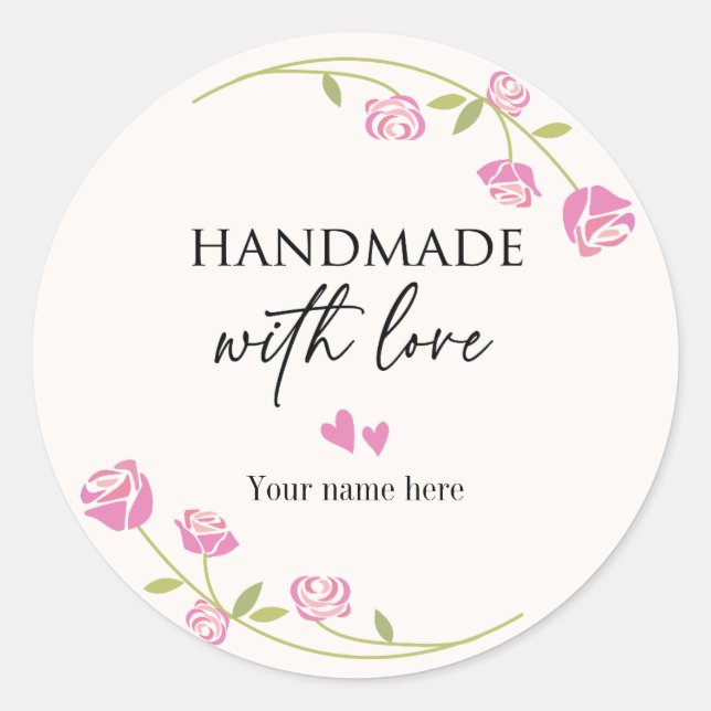 Personalizado fabricado à mão com adesivo de amor (Frente)