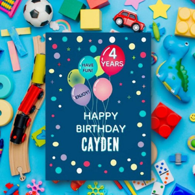Personalizado Feliz 4º Aniversário qualquer cartão (Criador carregado)
