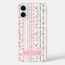Personalizado Floral Listrado Rosa