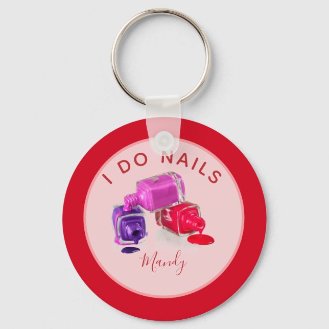 Personalizado I Do Unhas Glitter Chaveiro (Frente)