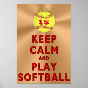 Personalizado MANTENHA posters do SOFTBALL da