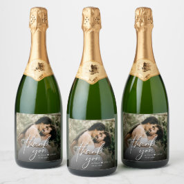 Personalizado Moderno Obrigado Script Foto Casamen