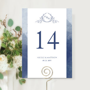 Personalizado, Monograma Elegante Casamento Azul M