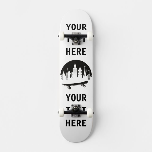 Personalizado - Nova Iorque com um Pequeno skate (Frente)