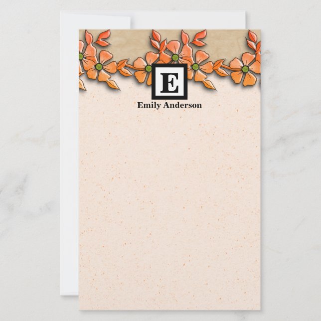 Personalizado | Papel de papelaria para flores de  (Frente)