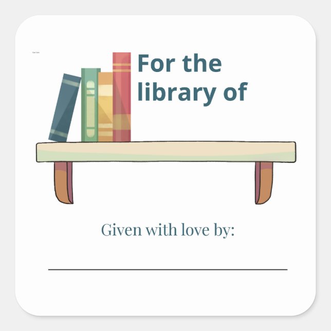 Personalizado para a Biblioteca de Nome Etiqueta (Frente)