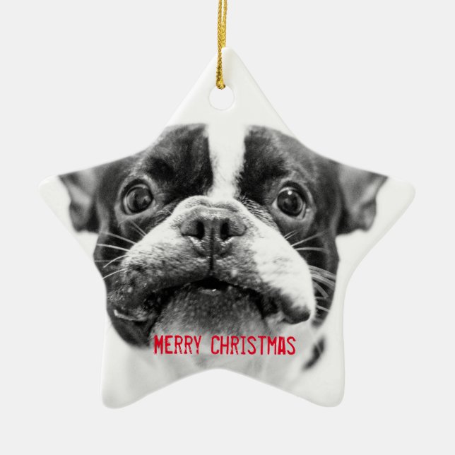 Personalizado para Enfeites de natal Buldogue Fran (Frente)