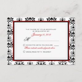 Personalizado para RSVP de Destaque Vermelho de Da