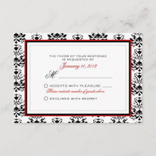 Personalizado para RSVP de Destaque Vermelho de Da