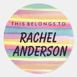Personalizado Pertence Ao Adesivo Redondo