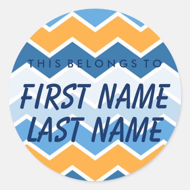 Personalizado Pertence Ao Adesivo Redondo (Frente)