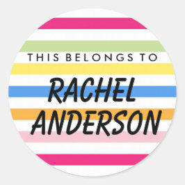 Personalizado Pertence Ao Adesivo Redondo