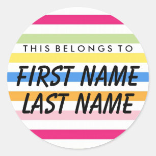 Personalizado Pertence Ao Adesivo Redondo