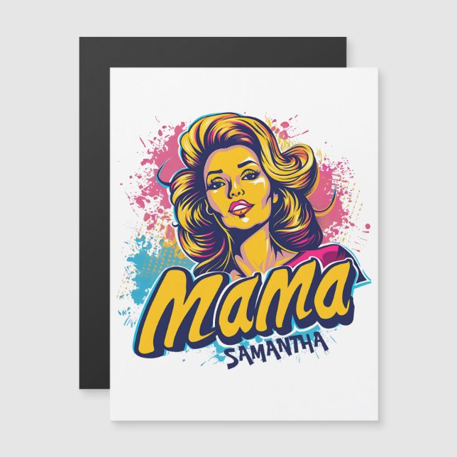 Personalizado Retro Mama Pop Art (14) (Frente/Verso)
