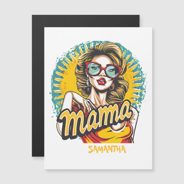 Personalizado Retro Mama Pop Art (17) (Frente/Verso)
