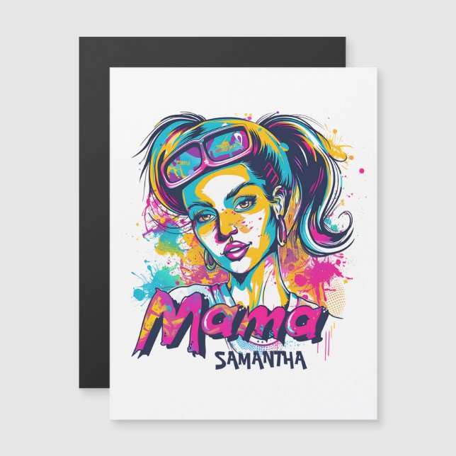 Personalizado Retro Mama Pop Art (18) (Frente/Verso)