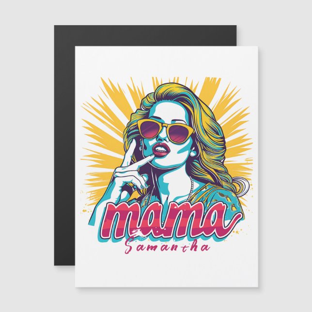 Personalizado Retro Mama Pop Art (5) (Frente/Verso)