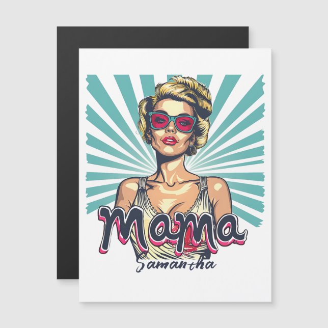 Personalizado Retro Mama Pop Art (7) (Frente/Verso)