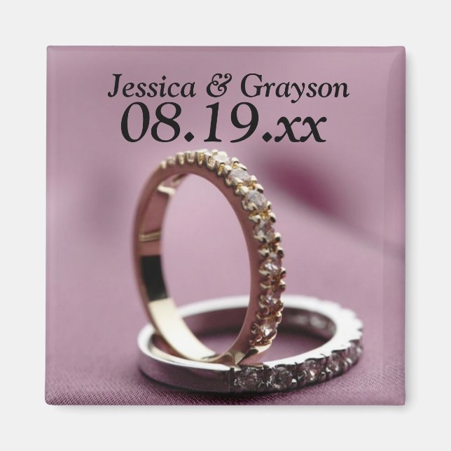 Personalizado Salvar O Íman De Anéis De Casamento  (Frente)