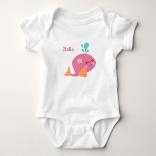 Personalizado Sob A Camisa De Bebê De Baleia Cor-