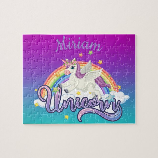 Personalizado Unicórnio Arco-íris Quebra-cabeça Pe (Horizontal)