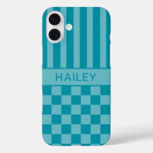 Personalizado Xadrez Listrado Verde Azul