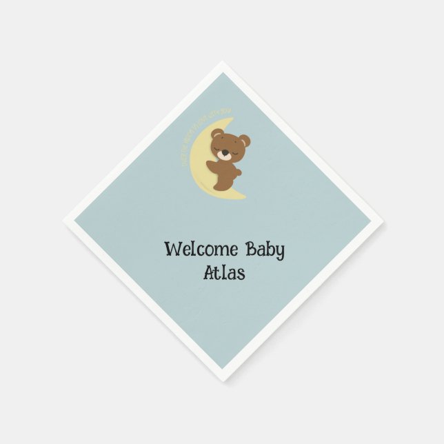 PersonalizadoUrso sobre os guardanapos de chá de f (Canto)