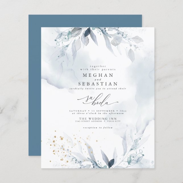 Personalizar 1 Isaac Ruth Orçamento Dusty Blue Wat (Frente/Verso)