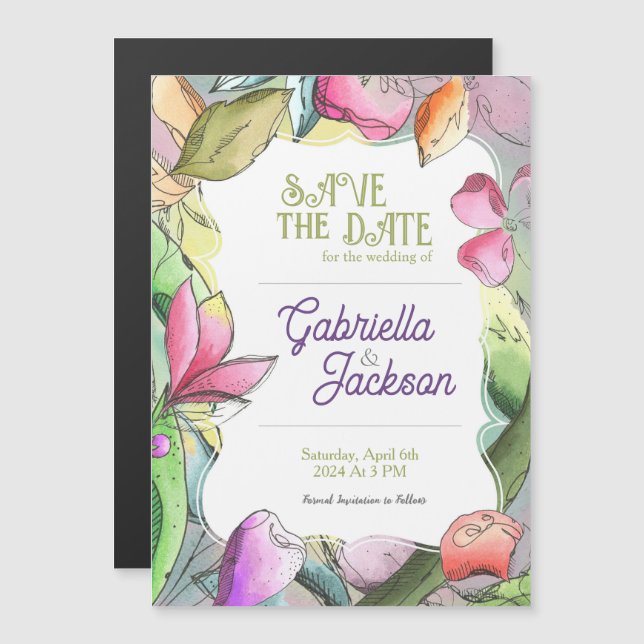 Personalizar a Linda Aquarela Descrita Flor (Frente/Verso)