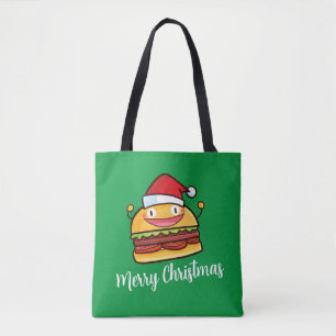 Personalizar Bag Tote de Hamburger de Natal Bonito