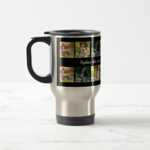Personalizar caneca de viagem de texto e colagem d