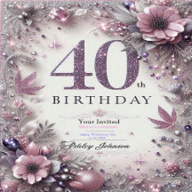 personalizar cartão de convite de 40º aniversário