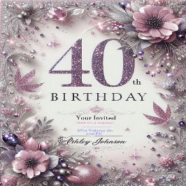 personalizar cartão de convite de 40º aniversário