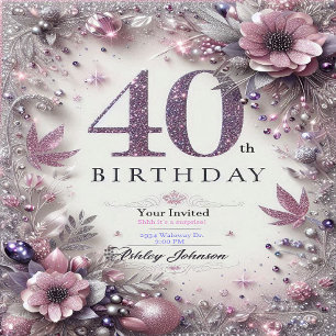 personalizar cartão de convite de 40º aniversário