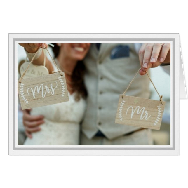 Personalizar Cartão de Dia de Casamento - Sr & Sra (Frente Horizontal)