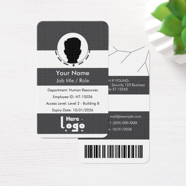 Personalizar cartão de identificação de funcionári (Mesa)