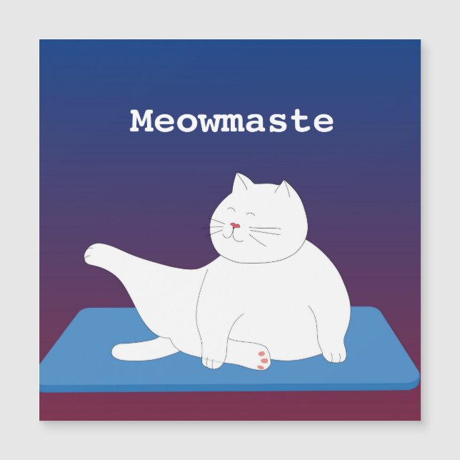 Personalizar Cartão Magnético Gato de Yoga (Frente)