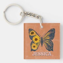 Personalizar Chaveiro de acrílico borboleta floral