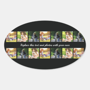 Personalizar colagem de fotos e autocolante de tex