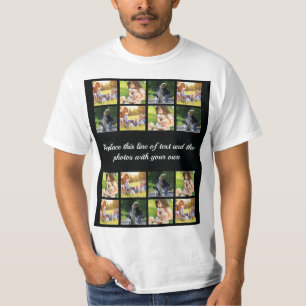 Personalizar colagem de fotos e T-Shirt de texto