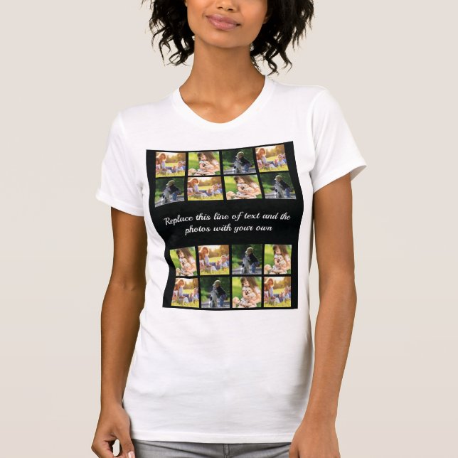 Personalizar colagem de fotos e T-Shirt de texto (Frente)