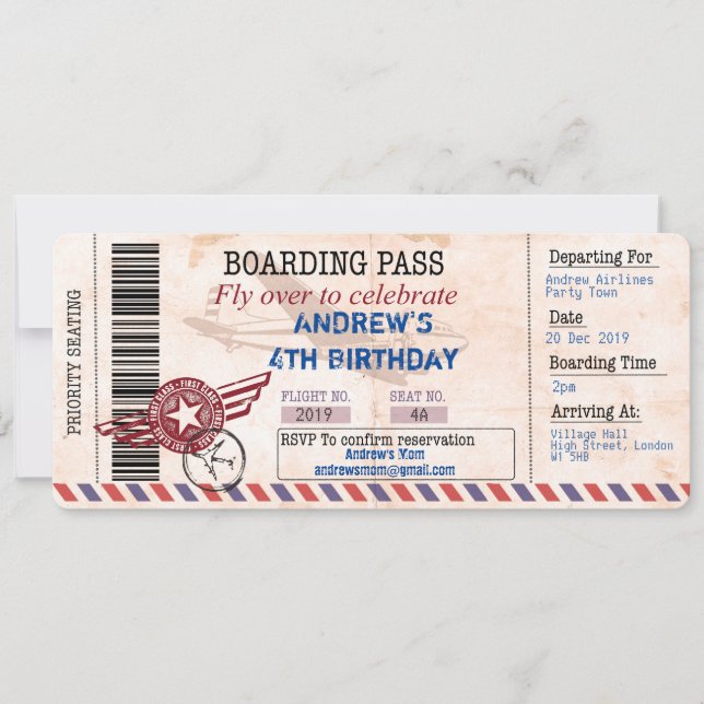 Personalizar convite de aniversário de crianças (Frente)