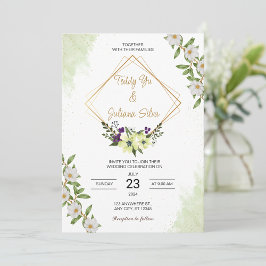 Personalizar Convite para casamento de flores mini
