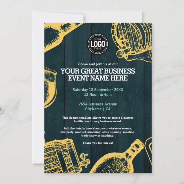 Personalizar Convite para Tema de Cerveja Verde Es (Frente)