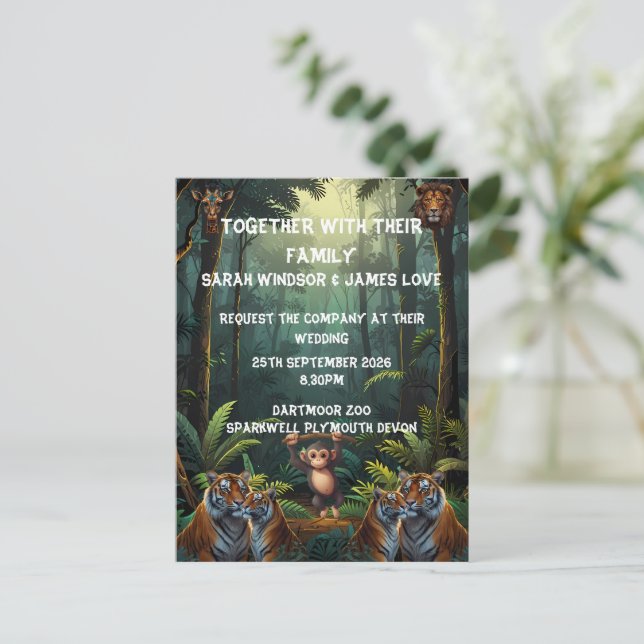 Personalizar Convite Zoológico de Casamento (Em pé/Frente)