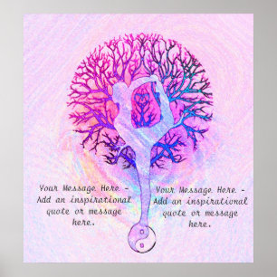 Personalizar este Poster - Yoga Yin Yang cor-de-ro