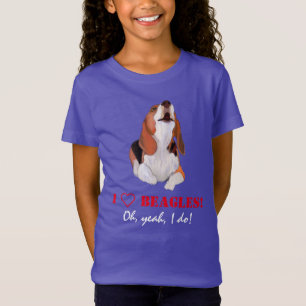Personalizar Eu Adoro Uivar Camiseta De Beagles