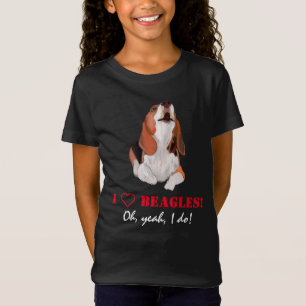 Personalizar Eu Adoro Uivar Camiseta De Beagles